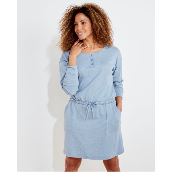 Talbots Haven Well Within Light Blue Cotton T-Shirt Lounge Dress - Picture 1 of 6